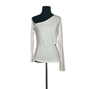 MOTF white off shoulder long sleeves cut out top size Large